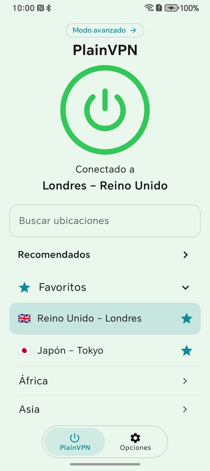 PlainVPN Android — Modo Simple