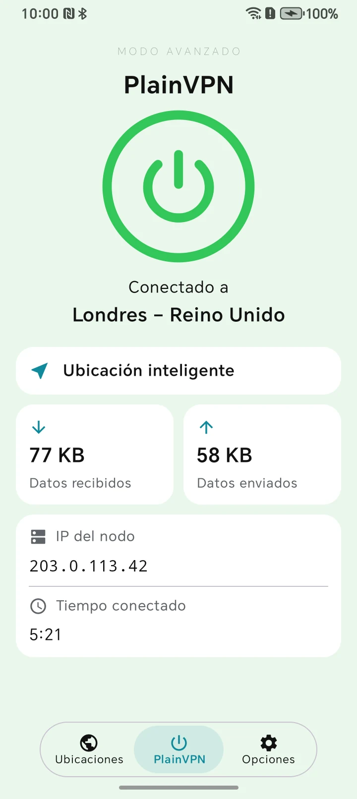 PlainVPN Android — Modo Avanzado