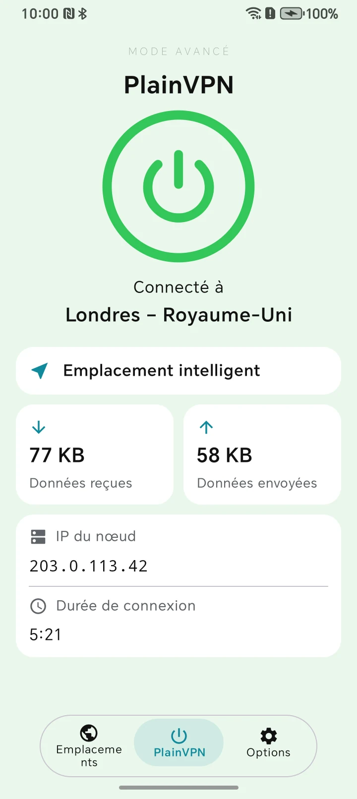 PlainVPN Android — Mode Avancé