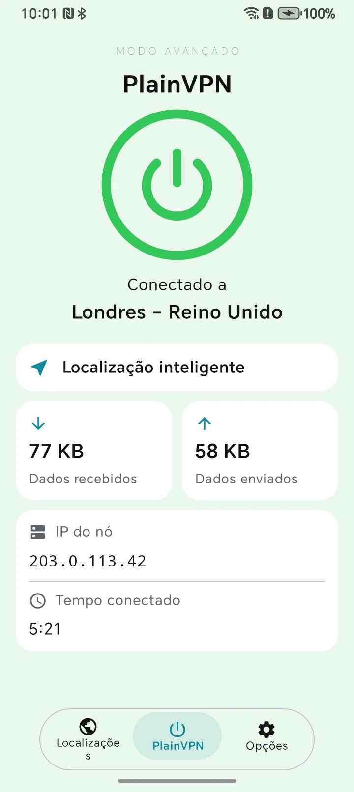 PlainVPN Android — Modo Avançado