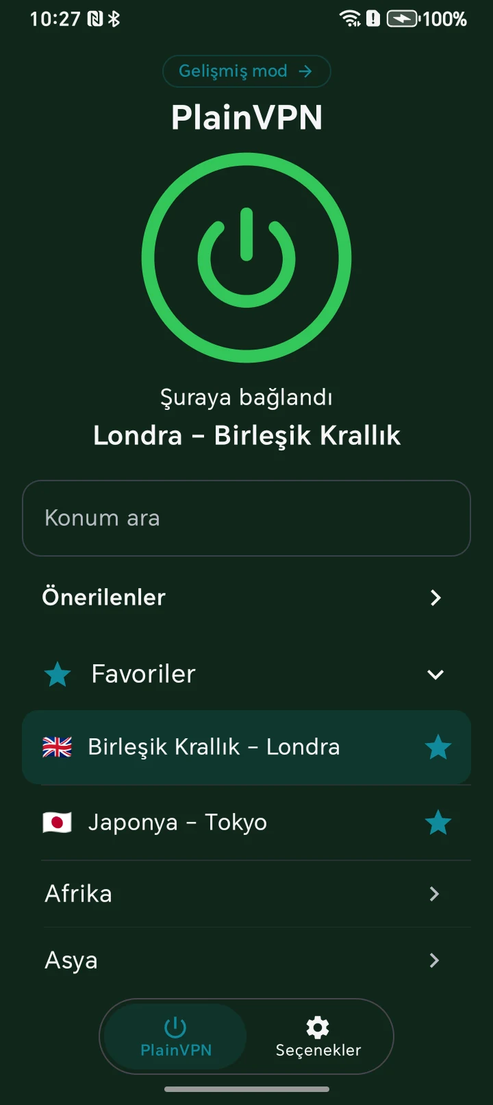 PlainVPN Android &mdash; Basit mod