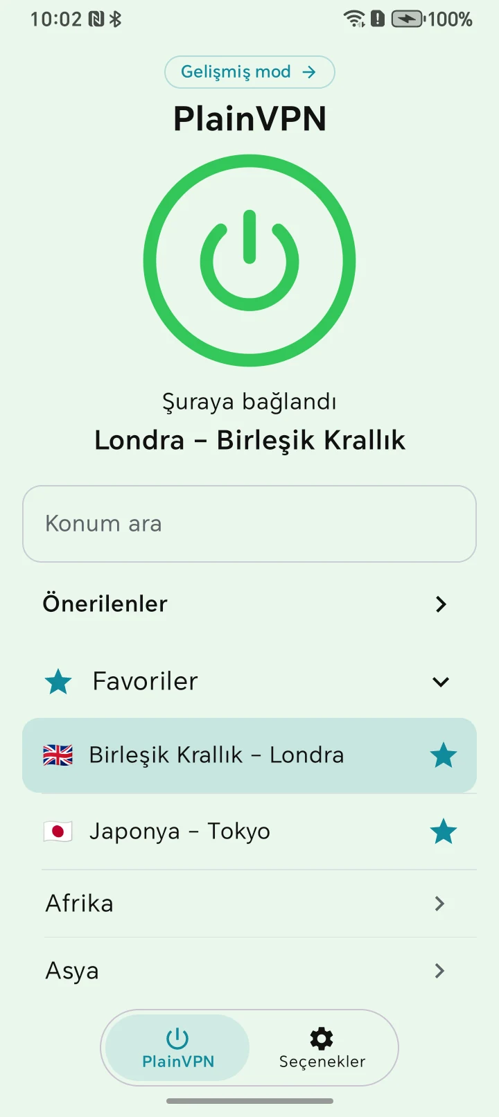 PlainVPN Android &mdash; Basit mod
