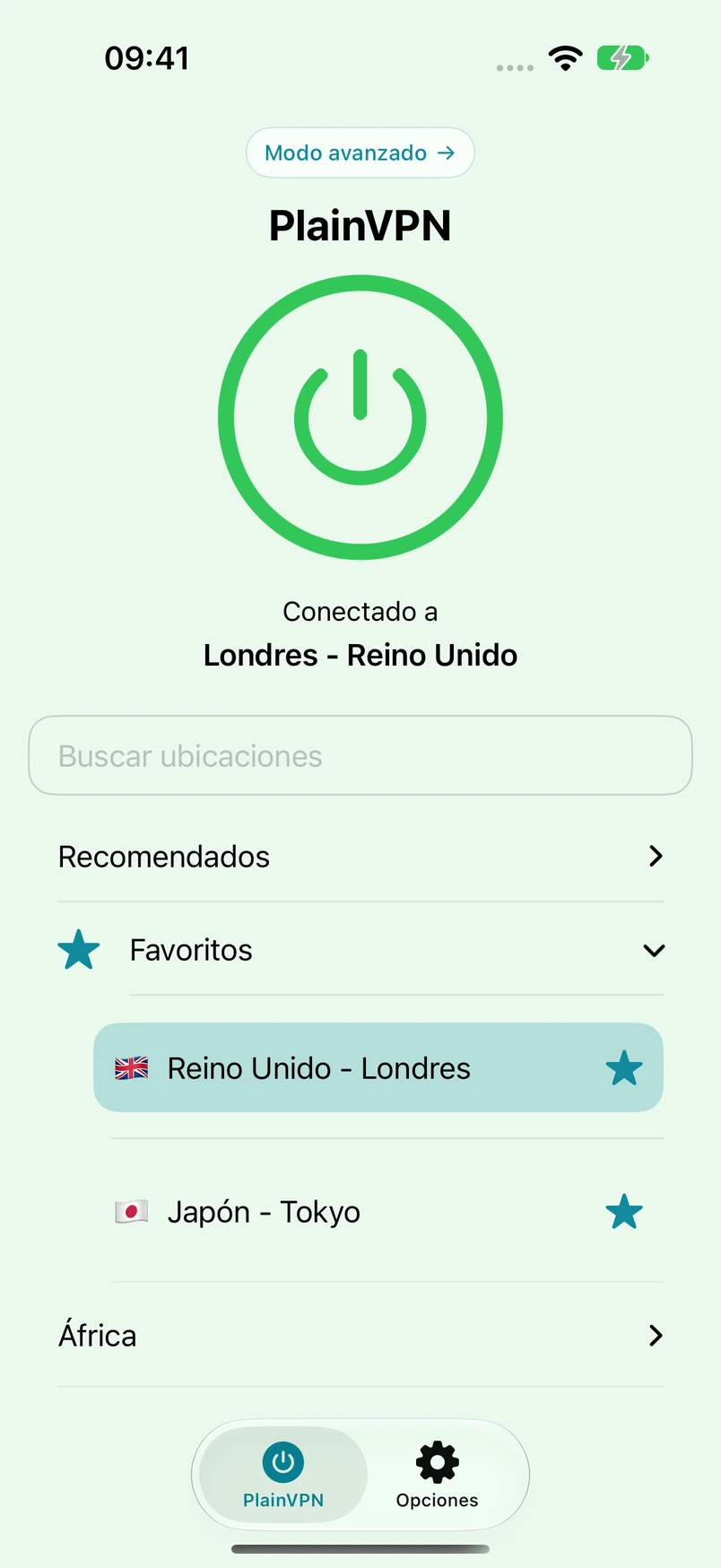 PlainVPN iPhone — Modo Simple