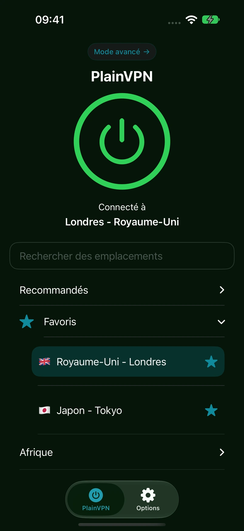 PlainVPN iPhone — Mode Simple
