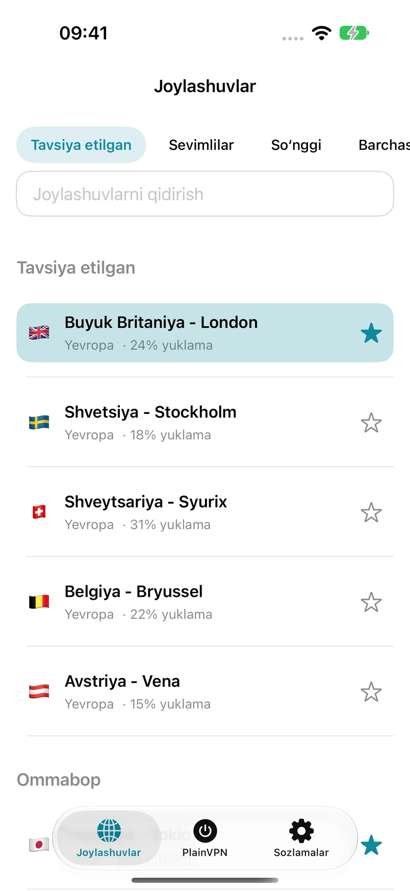 PlainVPN iPhone — Joylashuvni toping. Saralanganlarga qo‘shing.