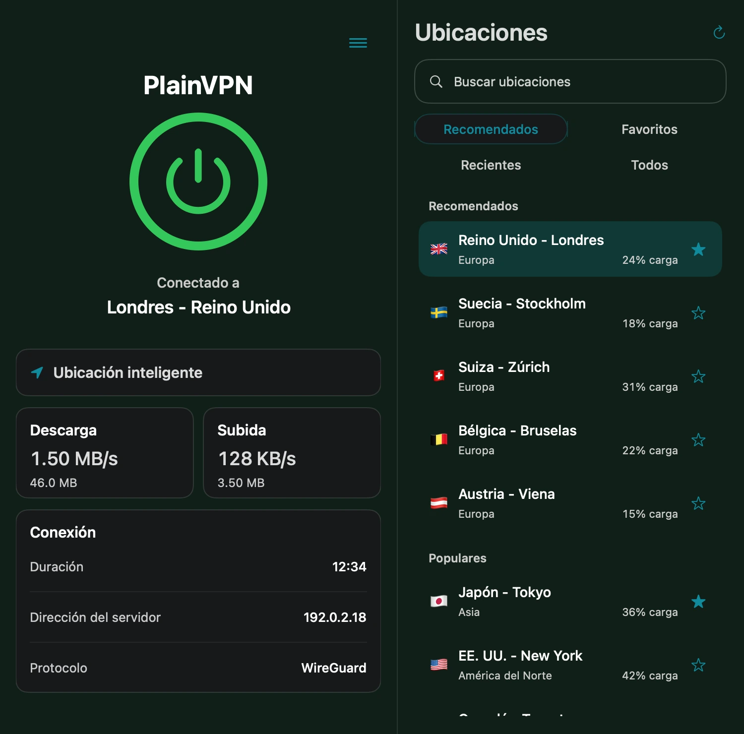 PlainVPN — Modo Avanzado