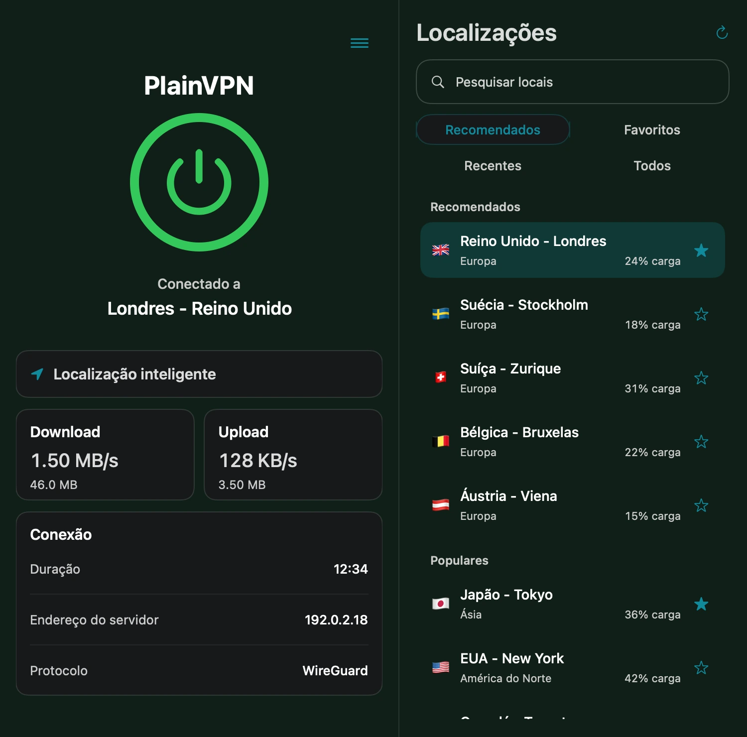 PlainVPN — Modo Avançado