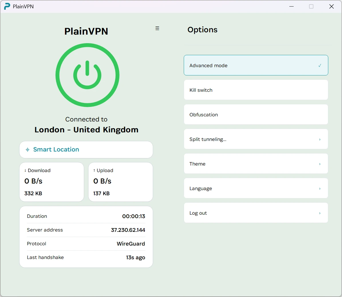 PlainVPN — Help prevent traffic leaks with Kill Switch