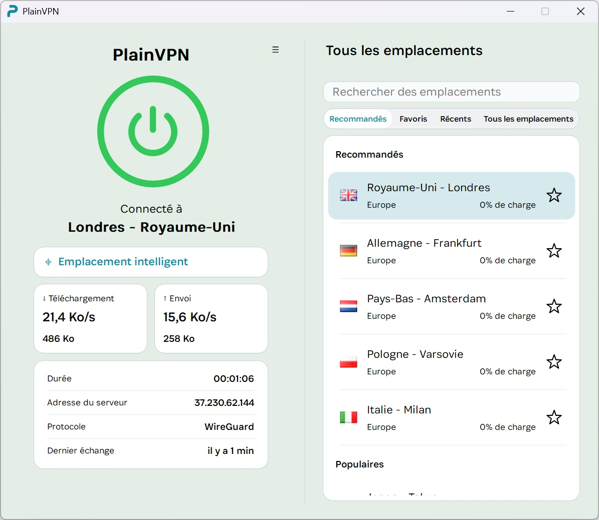 PlainVPN — Mode Avancé