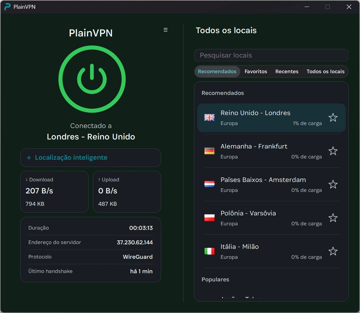 PlainVPN — Modo Avançado
