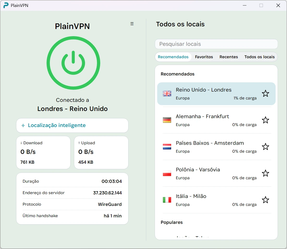 PlainVPN — Modo Avançado