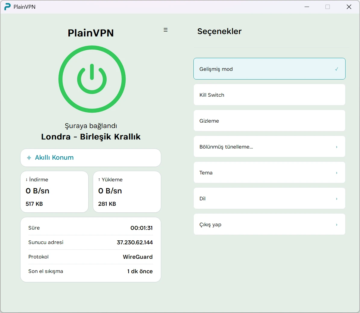 PlainVPN &mdash; Kill Switch ile trafik sızıntılarını &ouml;nlemeye yardımcı olun