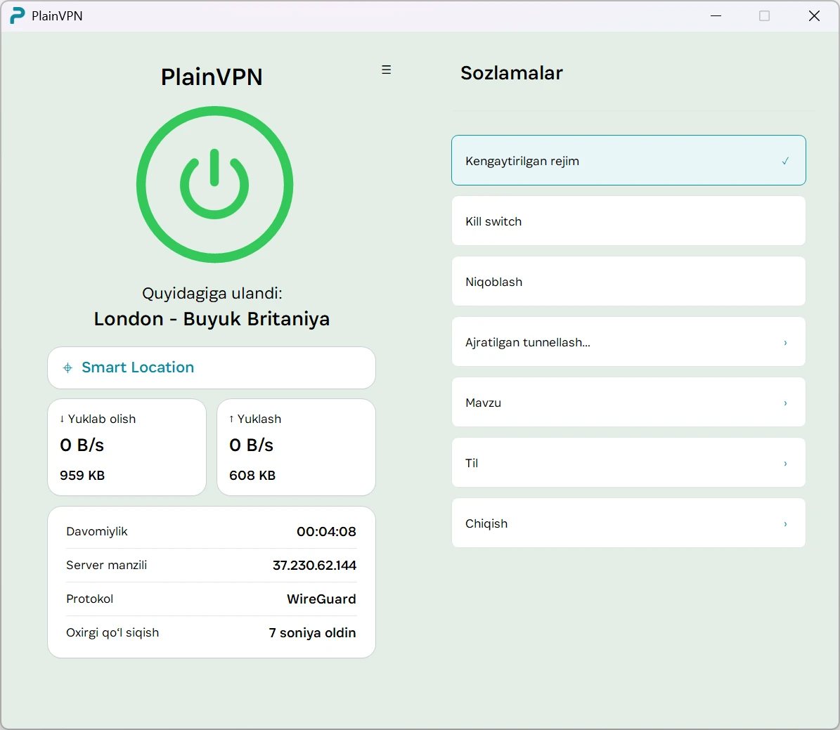 PlainVPN &mdash; Kill Switch bilan trafik sizib chiqishining oldini olishga yordam bering
